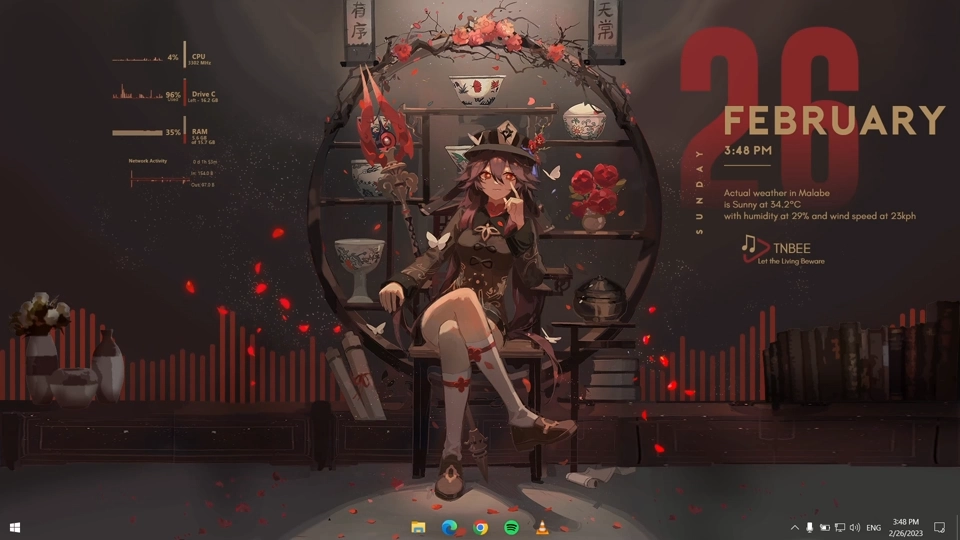 Hu Tao Genshin Impact Rainmeter